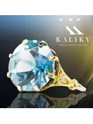 خاتم حرف يدوية فينتاج السمك 14 كارت من الذهب الأصفر vrc073y